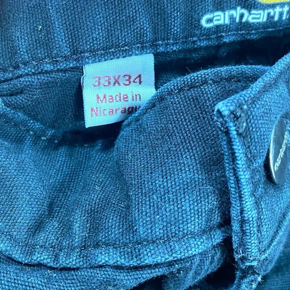 Carhartt Jeans Relaxed Fit Men's 33x34 Black RN# 14806 Carpenter Work Straight - Picture 4 of 12